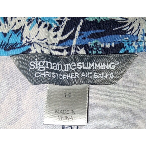 Christopher & Banks Women's Crop Signature Slimming Pants Palm Tree Size 14 - Picture 6 of 11